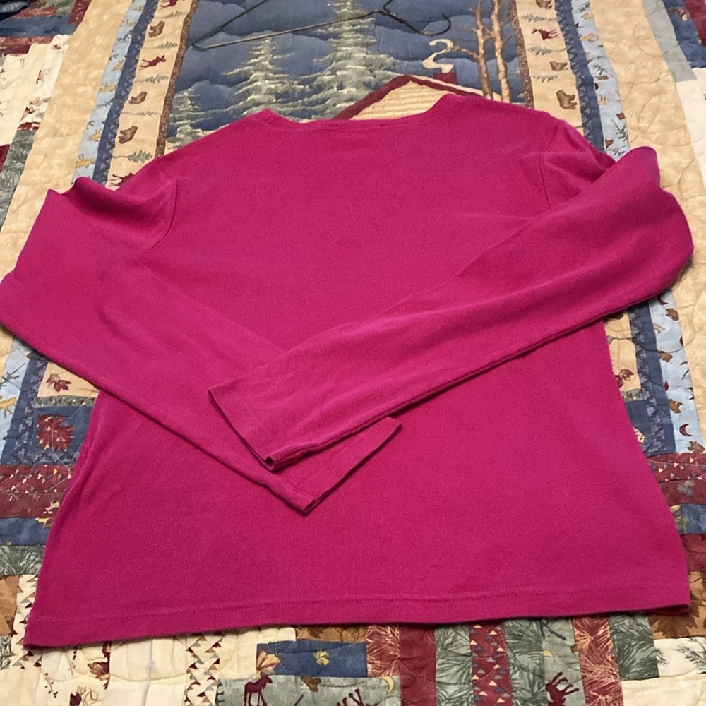 Ralph Lauren Sport long sleeve casual crew shirt large dark pink blue label - Picture 10 of 10